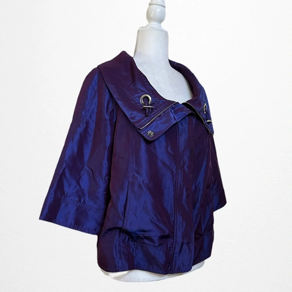 St. John Iridescent Purple Swing Jacket - Picture 2 of 8